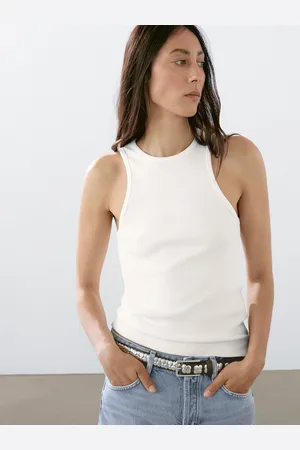 Massimo Dutti Top Con Collo Halter In Misto Cotone