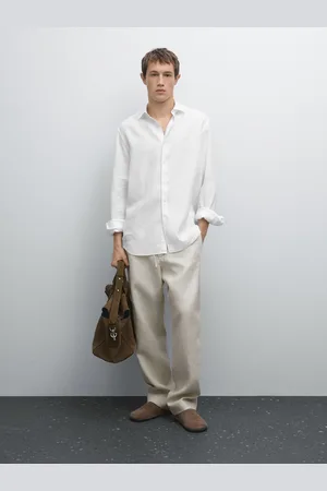 Massimo Dutti Camicia Slim Fit In Misto Lino