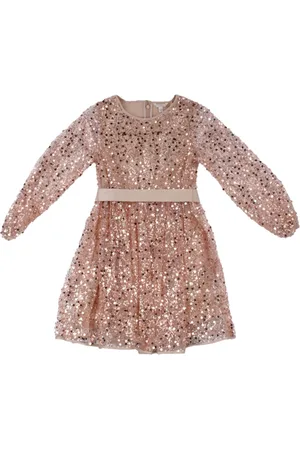 Guess Abito Bambina Sequin mesh ls dress ceremony