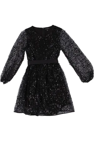 Guess Abito Bambina Sequin mesh ls dress ceremony