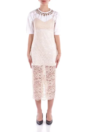 Blugirl Abito Donna Abito pizzo e jersey ricam