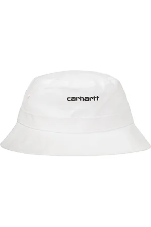 Carhartt Canvas Script bucket Cappello pescatore in cotone - white/black M/L