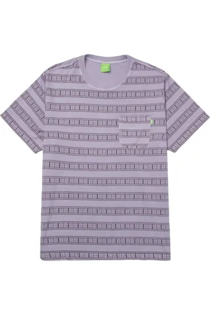 Huf Cooper stripe t-shirt in maglia jacquard a strisce - dust purple XL