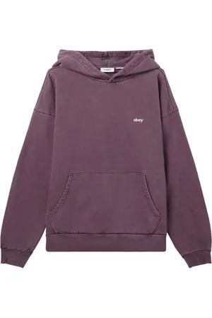 Obey Lowercase pigment Hoodie felpa con cappuccio effetto slavato - pigment plum perfect S
