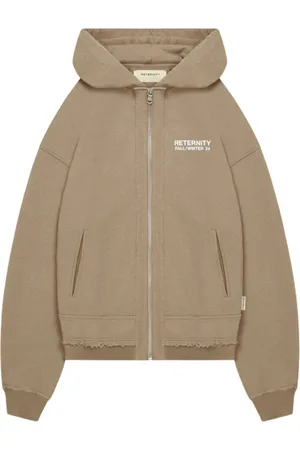Reternity Ribbed zip hoodie felpa con cappuccio e zip unisex boxy fit - taupe S