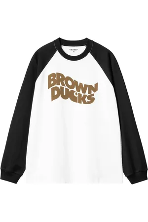Carhartt L/S Brown Ducks Baseball T-shirt manica lunga - White/Black XS