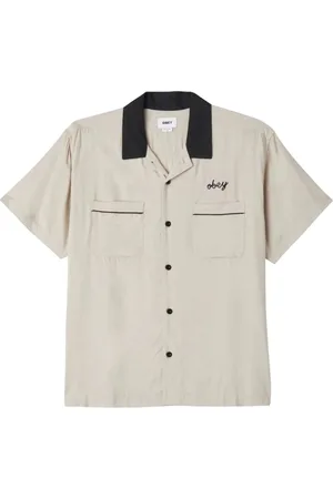 Obey Badger woven camicia maniche corte - silver XL