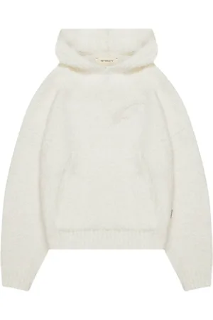 Reternity Bouclè knit hoodie maglioncino con cappuccio unisex boxy fit - cream M