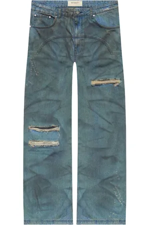 Reternity Painted artisan denim pants jeans gamba larga con lavaggio vintage - washed 31 (45)
