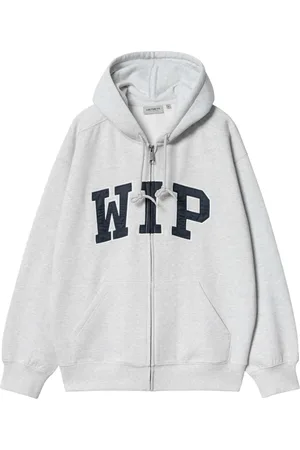 Carhartt Hooded WIP Sweat Jacket felpa con zip e cappuccio - Ash Heather stone washed S