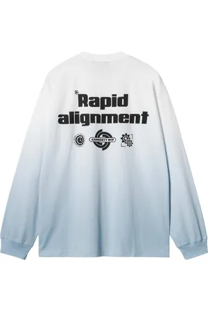 Carhartt Light Work longsleeve t-shirt manica lunga in cotone - White / Bluebird dip dye XS