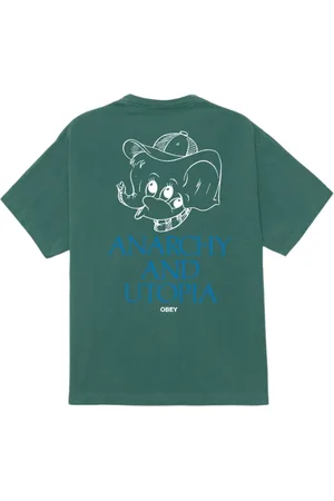 Obey Anarchy & Utopia t-shirt con grafica - pigment rain forest M