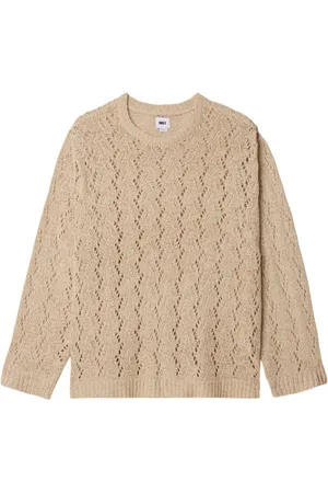 Obey Shimoda tape yarn sweater maglioncino in crochet leggero - natural M