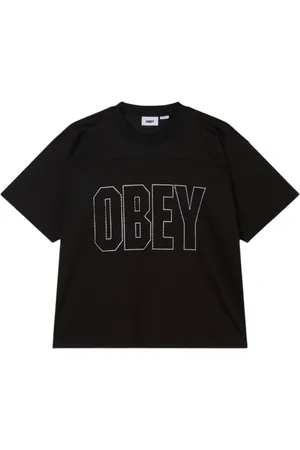 Obey Johnson Pratice jersey t-shirt in mesh boxy fit - black M