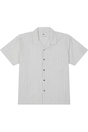 Obey Rizzo shirt camicia a righe maniche corte - white multi M