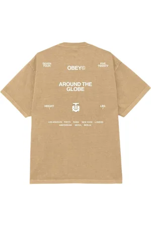 Obey Around the globe t-shirt con grafica - pigment light khaki M