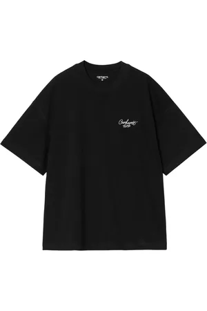 Carhartt Signature script t-shirt boxy fit con ricamo - Black/White M