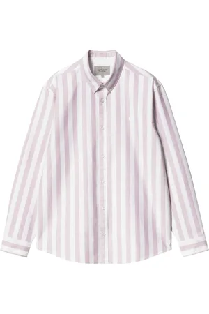 Carhartt Dillion stripe shirt camicione a righe maniche lunghe - Hortensia/White S