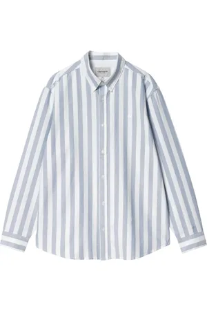 Carhartt Dillion stripe shirt camicione a righe maniche lunghe - Bleach/White S