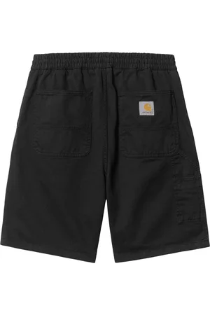 Carhartt Flint short in cotone gamba larga con elastico in vita - Black garment dyed S