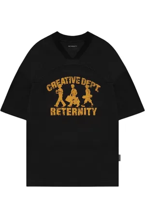 Reternity Creative dept. logo mesh t-shirt jersey boxy fit - black S