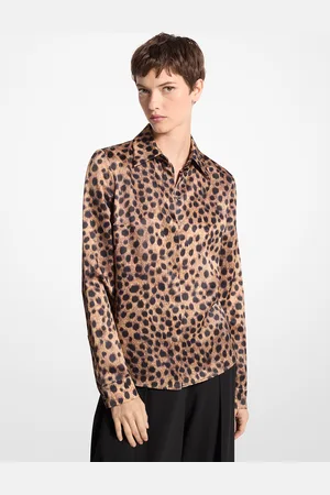 Michael Kors MK Camicia Hansen in charmeuse di seta maculata