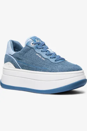 Michael Kors MK Sneaker Hayes in denim bicolore con plateau