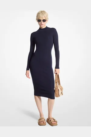 Michael Kors MK Abito con collo a lupetto in misto lana stretch