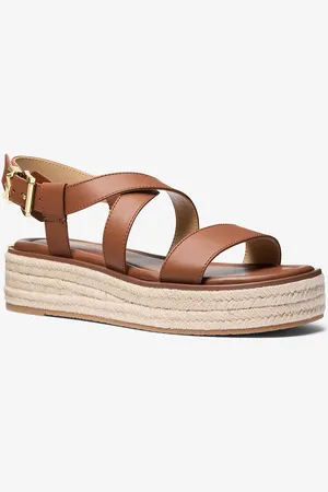 Michael Kors MK Sandalo stile espadrilla Lynne in pelle con plateau