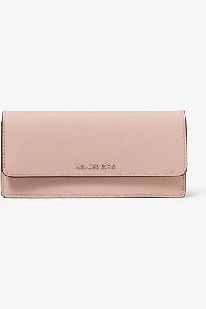 Michael Kors MK Portafoglio Jet Set grande in pelle Saffiano con chiusura a scatto