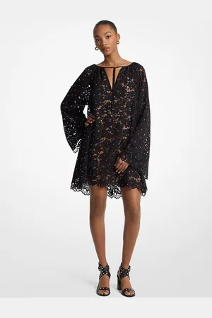 Michael Kors MK Abito in pizzo floreale cordonato con scollo a V e borchie