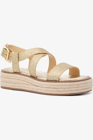 Michael Kors MK Sandalo stile espadrilla Lynne in pelle con plateau