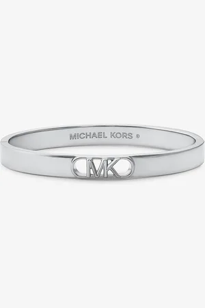 Michael Kors MK Bracciale rigido in ottone con logo Empire e placcatura in metallo prezioso