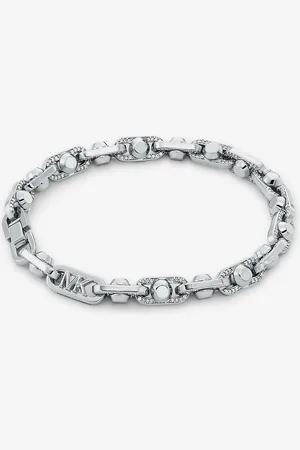 Michael Kors MK Bracciale Astor con pavé e maglie a catena media in ottone placcato in metallo prezioso
