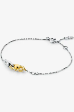 Michael Kors MK Bracciale Astor con maglie a catena in sterling con placcatura in metallo prezioso e pavé