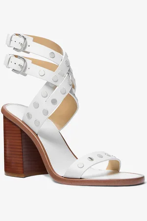 Michael Kors MK Sandalo Irene in pelle con tacco a blocco e borchie