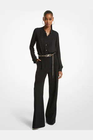Michael Kors MK Blusa in georgette a pieghe con volant