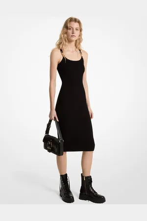 Michael Kors MK Abito a canotta midi in maglia stretch a coste