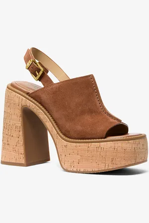 Michael Kors MK Sandalo Leia in pelle scamosciata con plateau