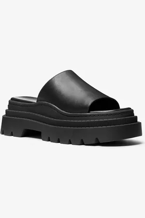 Michael Kors MK Sandalo slide Kendra in pelle con plateau