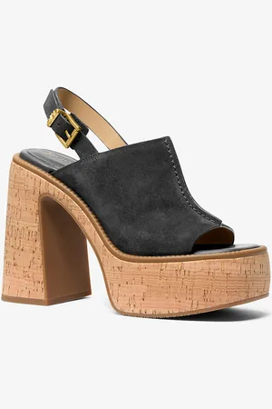 Michael Kors MK Sandalo Leia in pelle scamosciata con plateau
