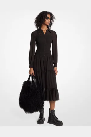 Michael Kors MK Abito chemisier in georgette con punto smock