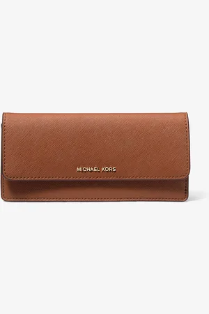 Michael Kors MK Portafoglio Jet Set grande in pelle Saffiano con chiusura a scatto