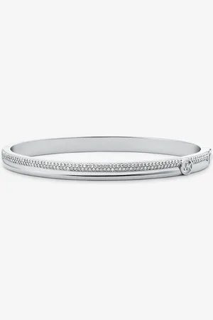 Michael Kors MK Bracciale rigido in ottone placcato in metallo prezioso con pavé