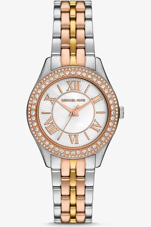 Michael Kors MK Orologio mini Harlowe tricolore con pavé