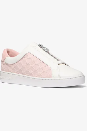 Michael Kors MK Sneaker Keaton in denim e pelle con logo in rilievo e zip