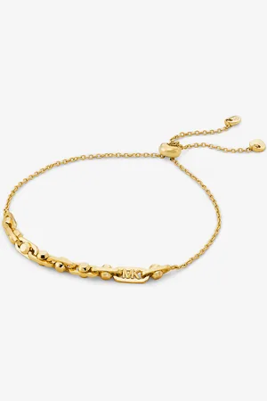Michael Kors MK Bracciale con cursore Astor con maglie a catena in argento sterling con placcatura in metallo prezioso
