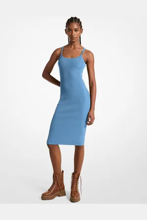 Michael Kors MK Abito a canotta midi in maglia stretch a coste
