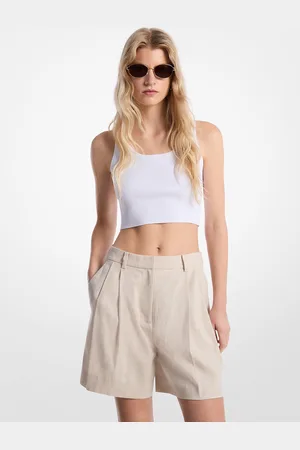Michael Kors MK Shorts in lino e cotone con pieghe