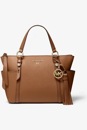 Michael Kors MK Borsa messenger Nomad piccola in pelle Saffiano con zip superiore